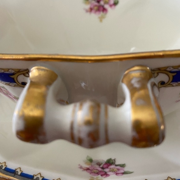 Vintage Czechoslovakian Handled Gravy Boat With Under Tray - Picture 3 of 7